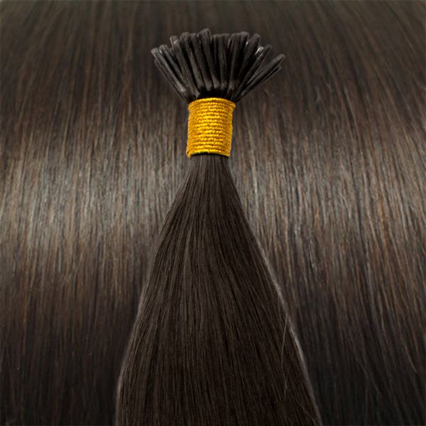 60 cm Cold Fusion hair extensions Dark brown 2# - | Fashiongirl