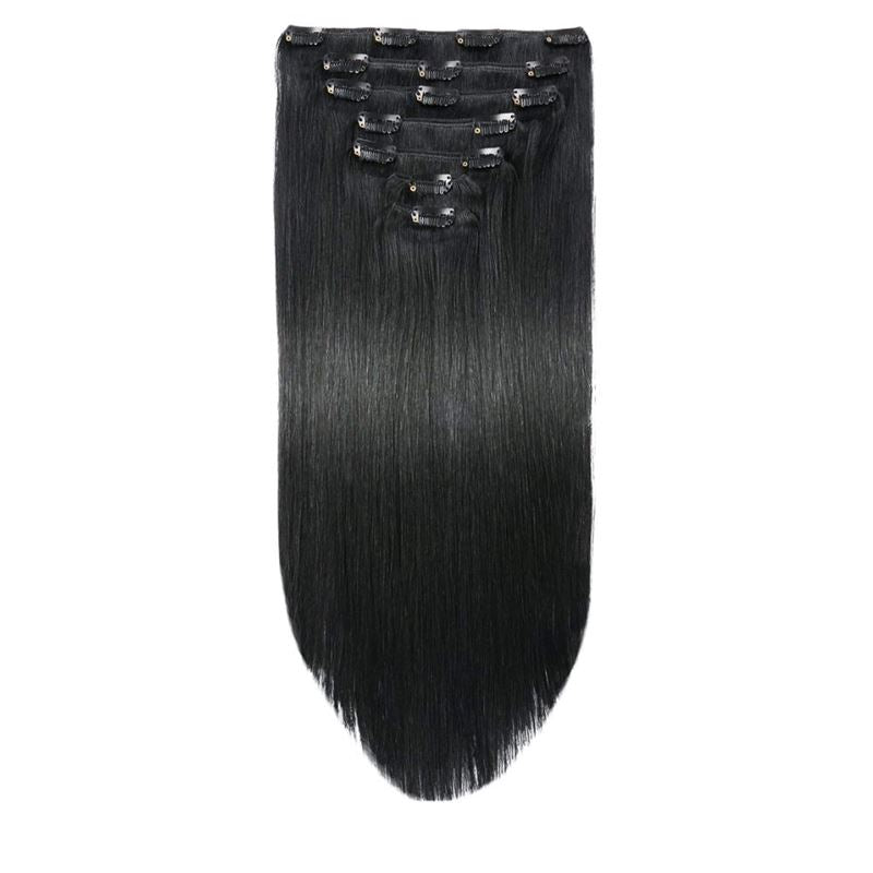 Clip In Extensions - 40 cm #1 Black - | Fashiongirl