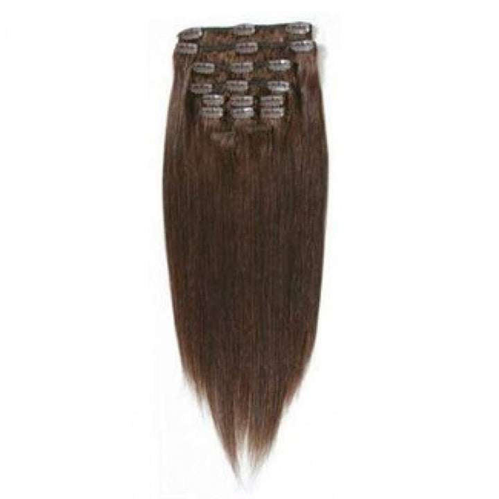 Clip In Extensions - 40 cm #4 Chocolate Brown - | Fashiongirl