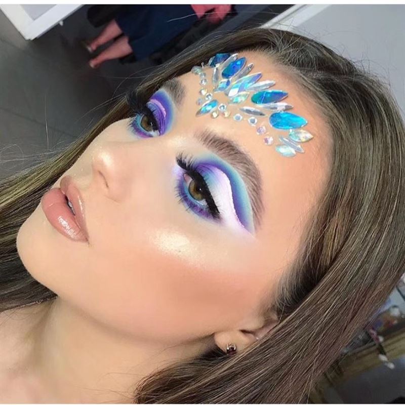 Face Jewels - Face jewellery with rhinestones/diamonds (YT - 23) - | Fashiongirl