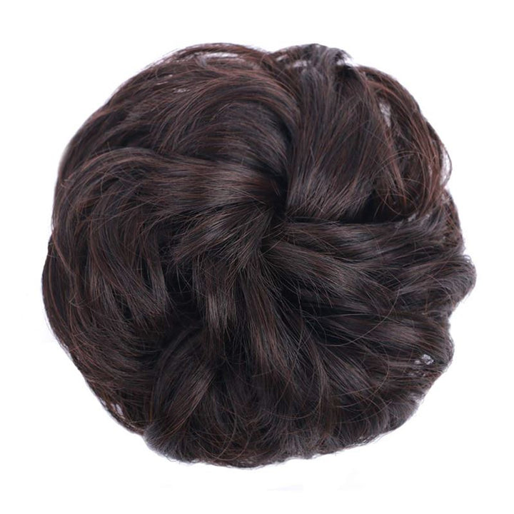 Messy Bun Hair Elastic with Curly Artificial Hair - #2/33 Dark Brown & Dark Reddish Brown Mix - Hair Accessories |