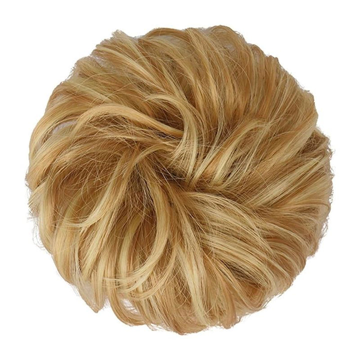 Messy Bun Hair elastic with curly artificial hair - 27H613 Strawberry Blonde & Bleach Blonde - Hair Accessories | Fashiongirl