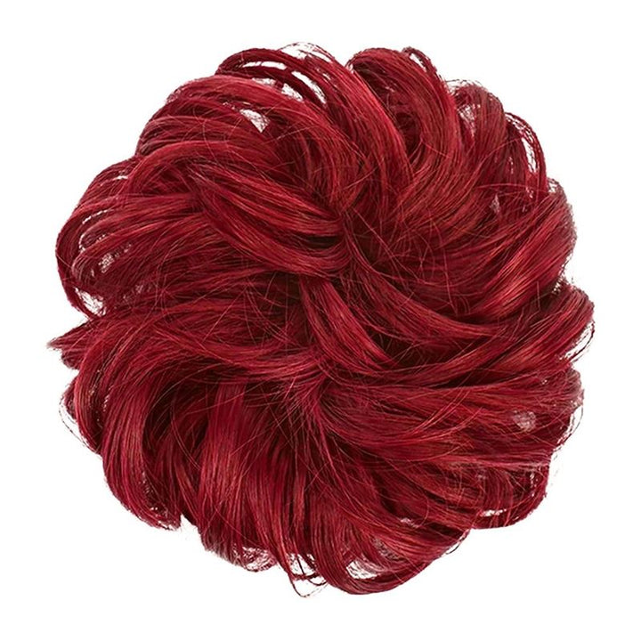 Messy Bun Hair elastic with curly artificial hair - M99J/89 Red - Hair Accessories | Fashiongirl