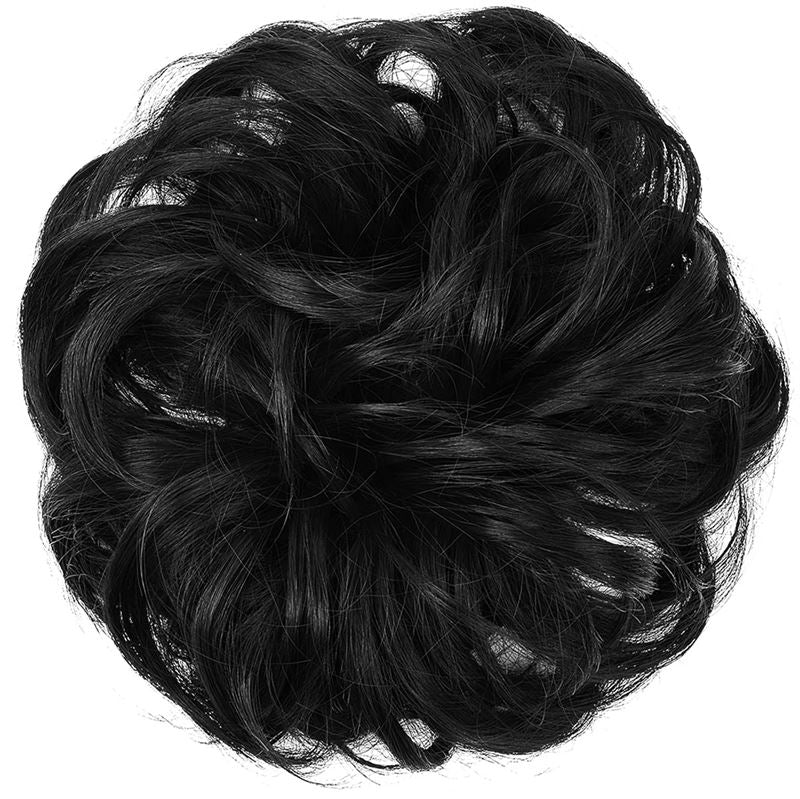 Messy Curly Hair for bun #1B - Jet Black - Hair Accessories | Fashiongirl