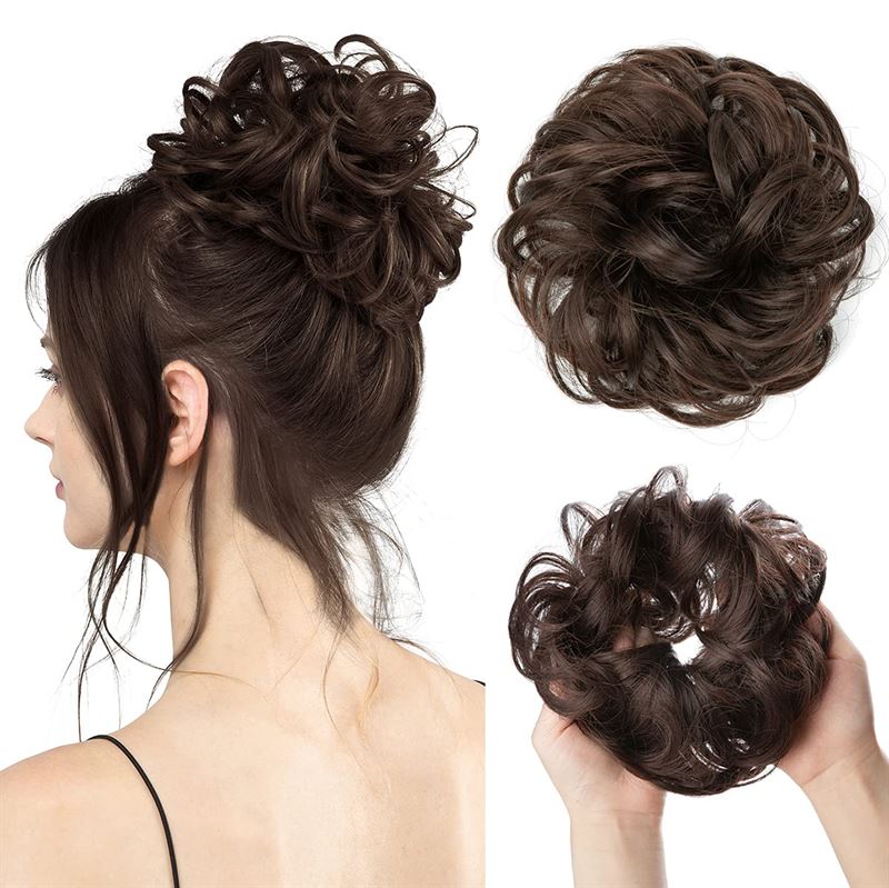 Messy Curly Hair for bun #2/30 - Brown - Hair Accessories | Fashiongirl