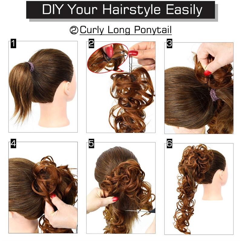 Messy Curly Hair for bun #2/33 - Reddish brown - Hair Accessories | Fashiongirl