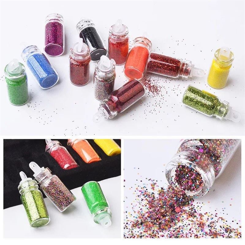 Nail Decoration / Nail Decoration Kit for manicure with pearls, sequins, glitter & diamonds - 48 bottles - | Fashiongirl