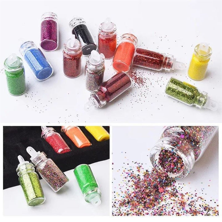 Nail Decoration / Nail Decoration Kit for manicure with pearls, sequins, glitter & diamonds - 48 bottles - | Fashiongirl