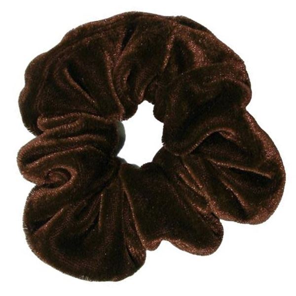 Scrunchie - Velour & elastic - Dark brown - Hair Accessories