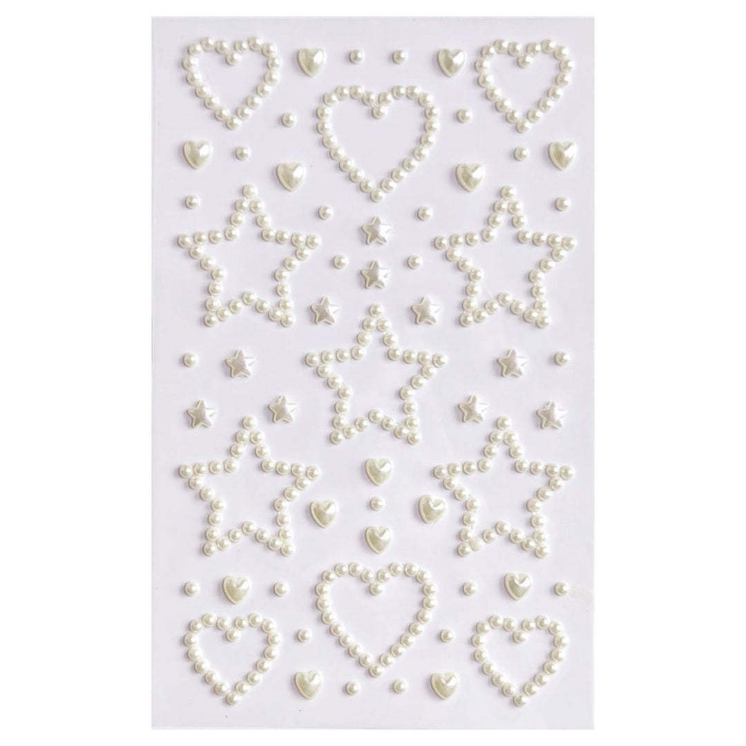 SOHO Hearts & Stars Adhesive Face Beads for face, makeup, nails, body, crafts - White - | Fashiongirl