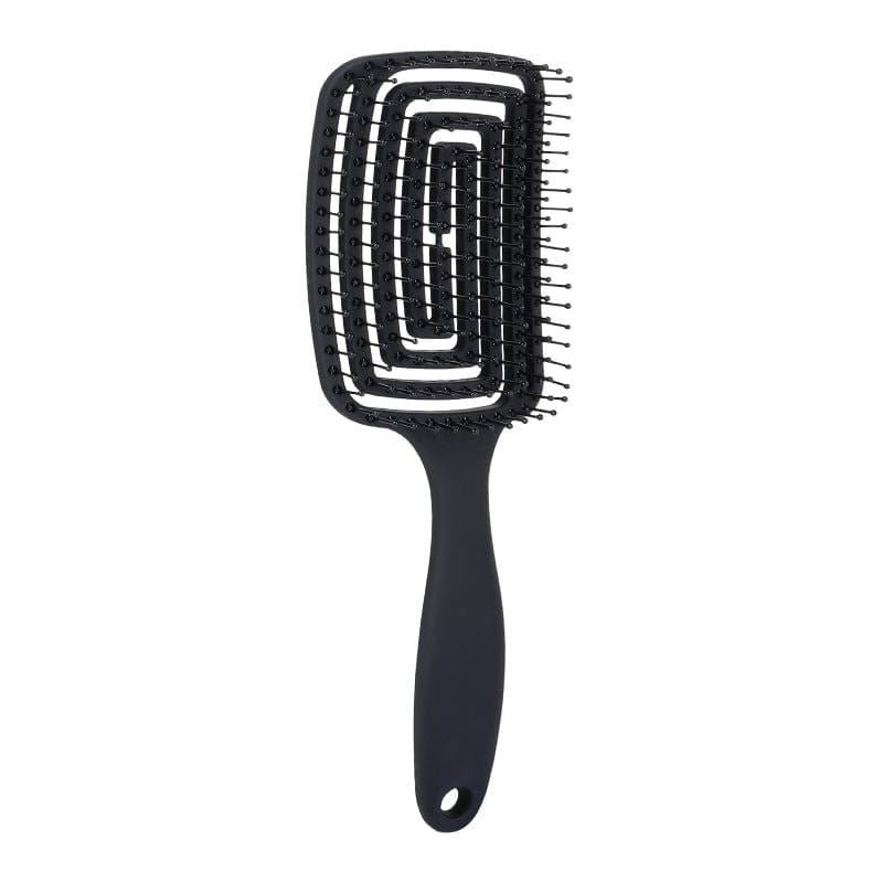 TBC Detangling Hair Brush - Wet & Dry Hollow Brush - Black - Hair Styling tool