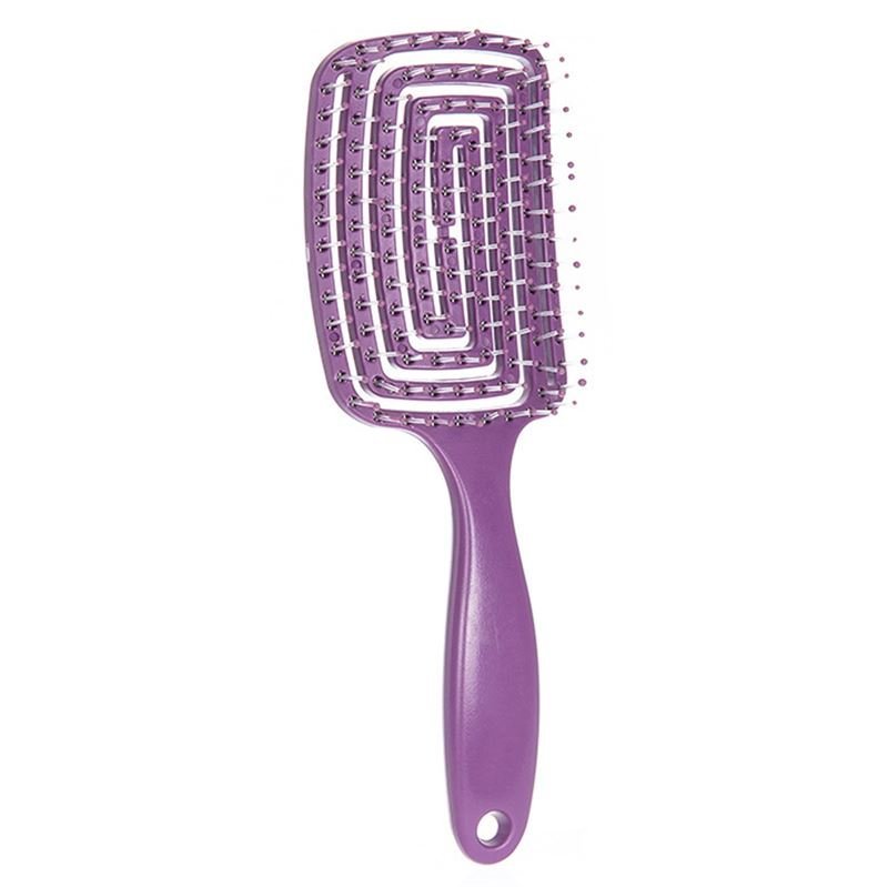 TBC Detangling Hair Brush - Wet & Dry Hollow Brush - Purple - Hair Styling tool
