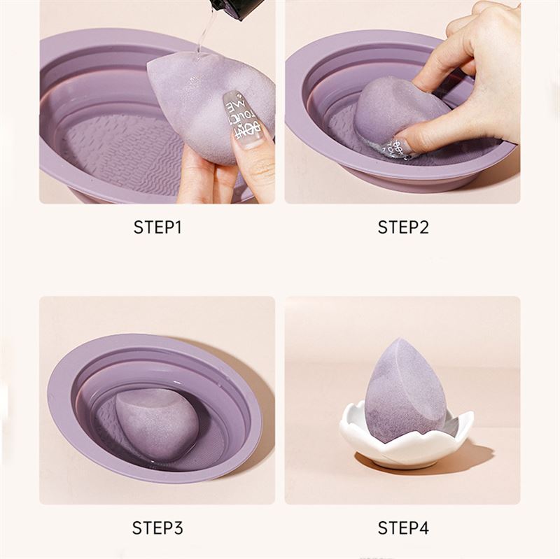 Technique PRO Foldable Silicone Makeup Brush Cleaner Bowl - Nude Rose - Hair Accessories