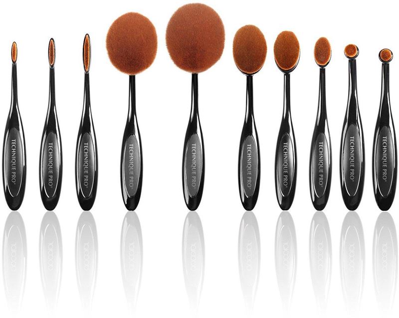 Technique PRO Oval Brushes for Makeup - 10 sets -