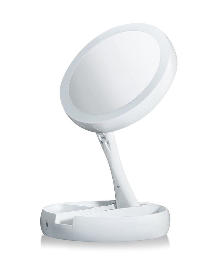 UNIQ Foldable Makeup mirror with LED light and 10x magnification (Foldable mirror) - | Fashiongirl