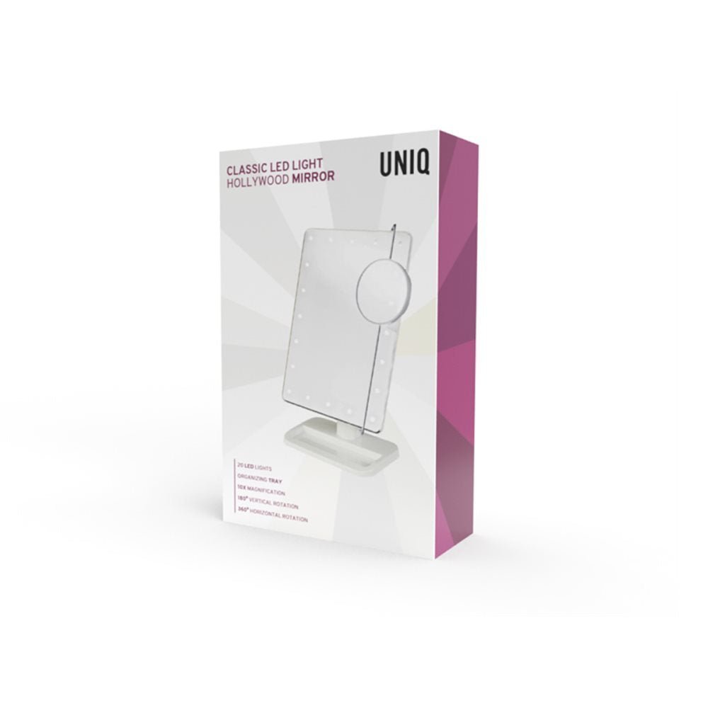 UNIQ Hollywood Makeup Mirror with light, White - LED Mirror 10X - | Fashiongirl