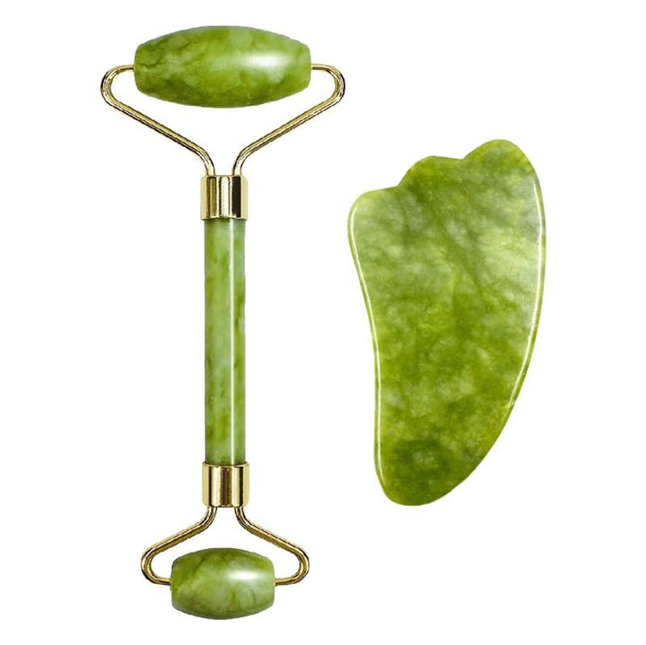 UNIQ Jade Roller Facial Roller Green Quartz with Guasha Stone - | Fashiongirl