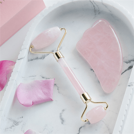 UNIQ Jade Roller Rose Quartz + Guasha Stone | for the face - | Fashiongirl