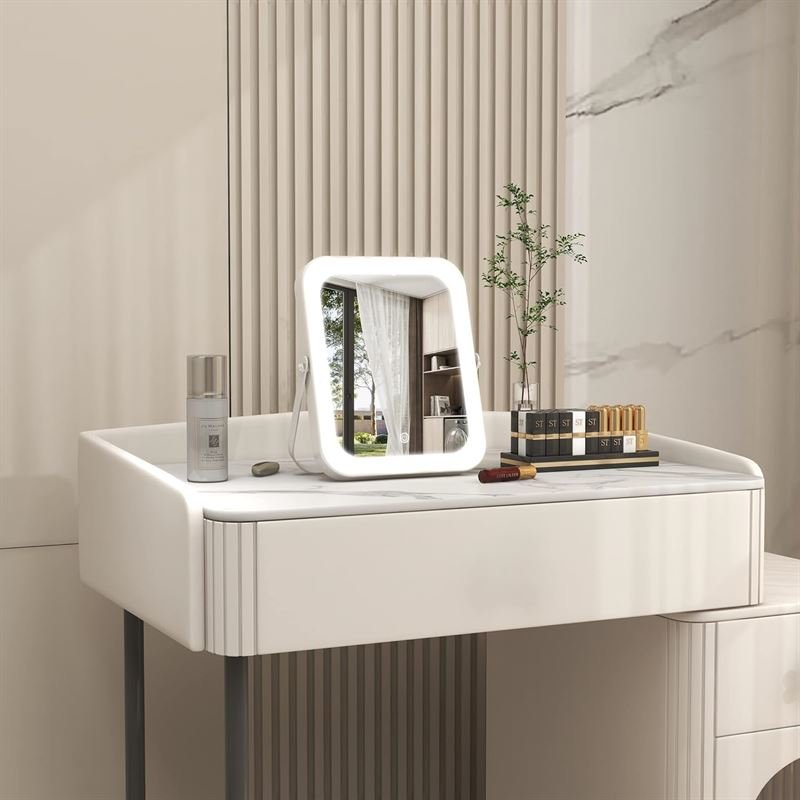 UNIQ Vanity LED Makeup Mirror with Smart Touch Control and 360° Rotation - | Fashiongirl