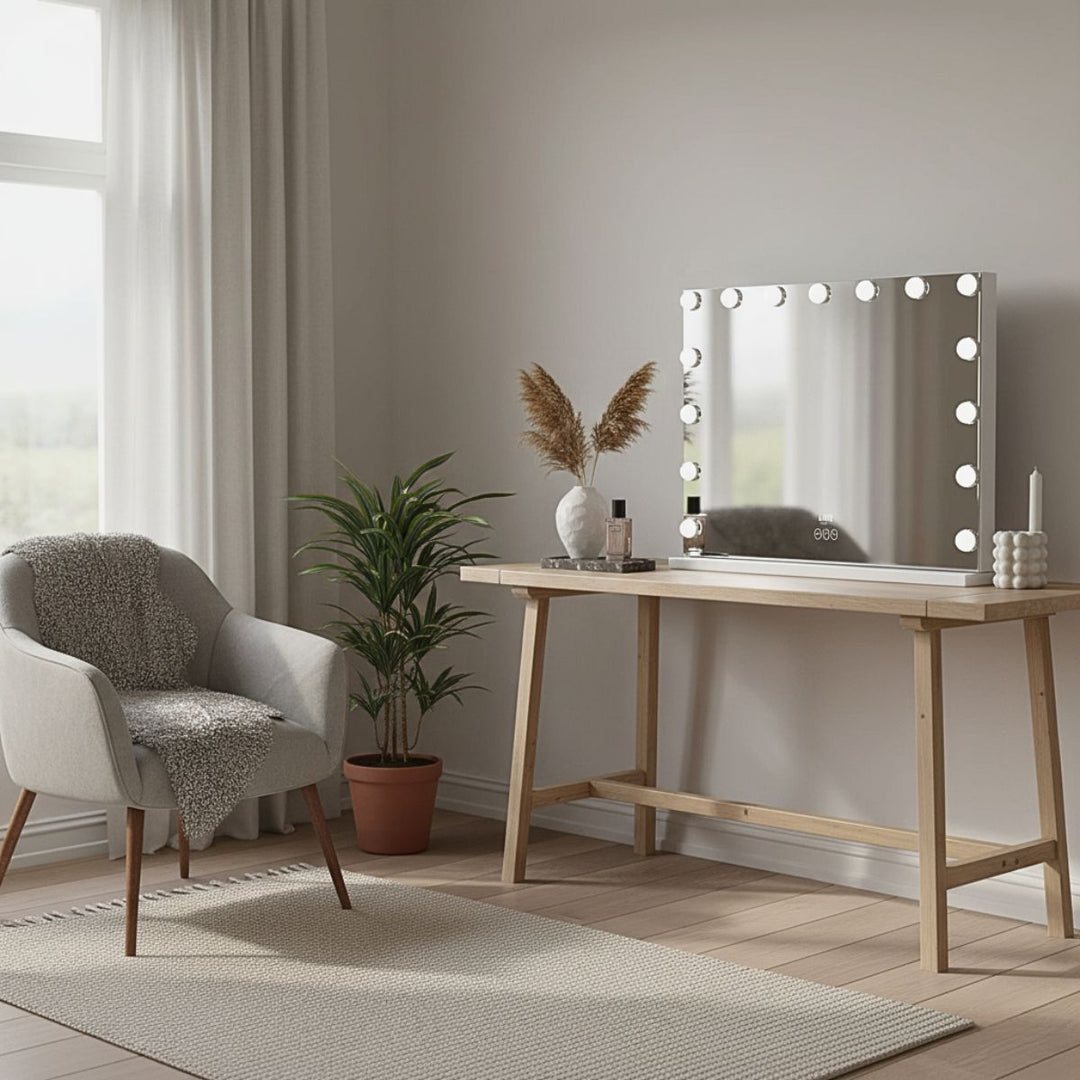 UNIQ XL Miroir Hollywood de Luxe avec 15 Ampoules LED