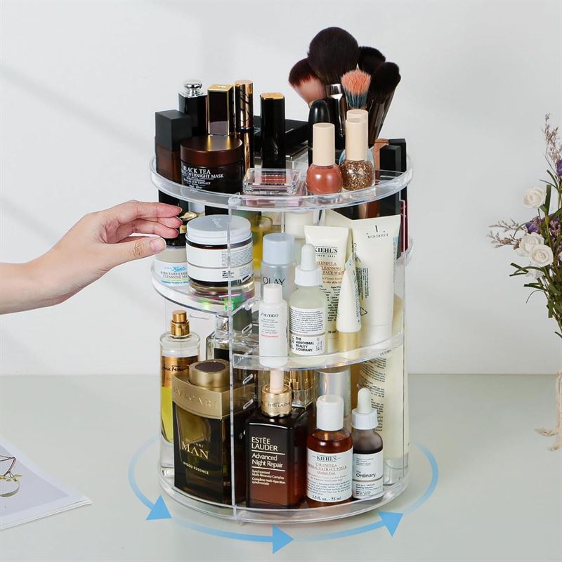 Organisateur de cosmétiques rotatif à 360° UNIQ - Transparent