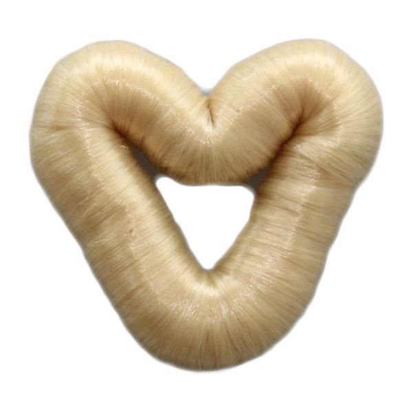 5 cm heart hair donut with artificial hair in various colours - Fashiongirl