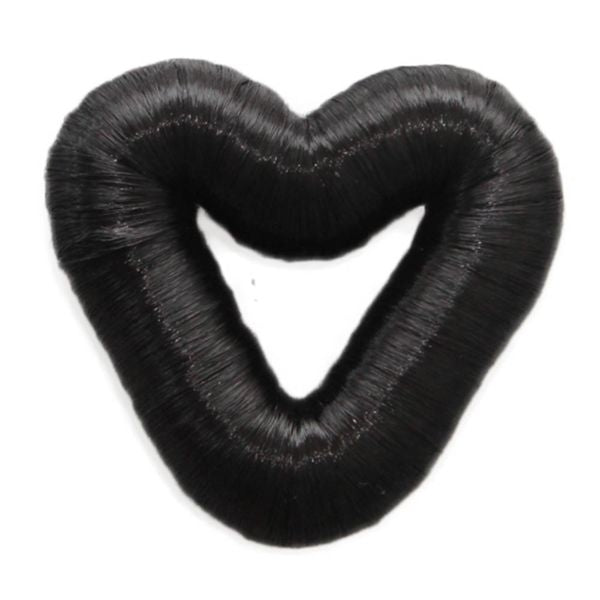 5 cm heart hair donut with artificial hair in various colours - Fashiongirl