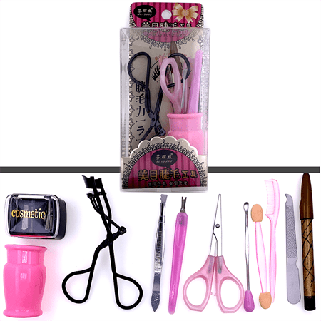 Beauty 10 set | Eyelash curler, Dual sharpener, Eyeliner, nail scissors, nail tools etc. - Fashiongirl