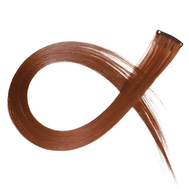 Brown, 50 cm - Crazy Colour Clip On - Fashiongirl