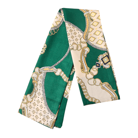 Chris Rubin Bella Silk Scarf - Green - | Fashiongirl