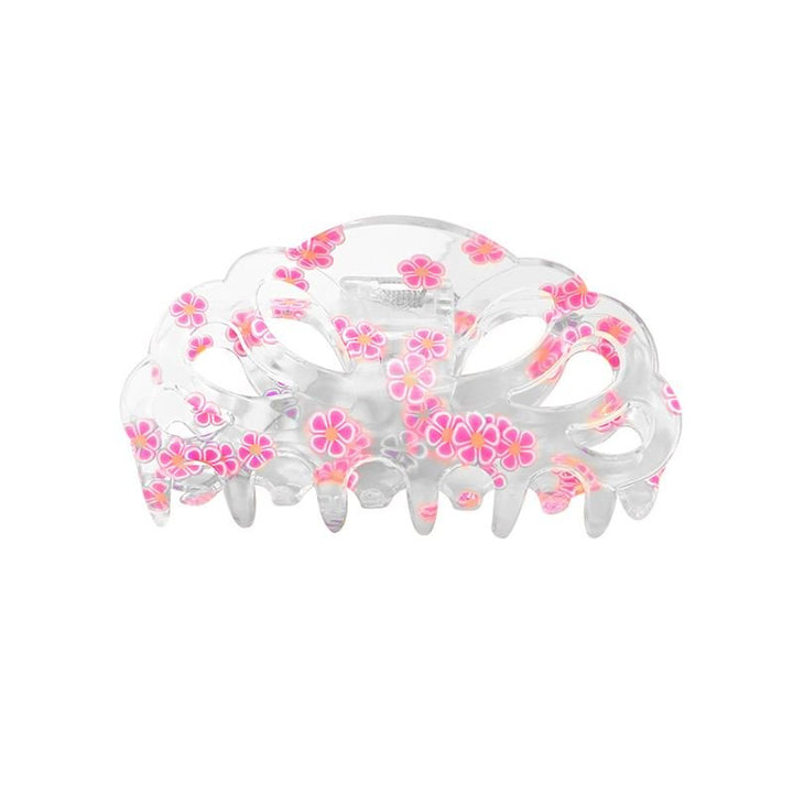 Chris Rubin Flora Hair Claw - Pink Flower - Hair Accessories | Fashiongirl