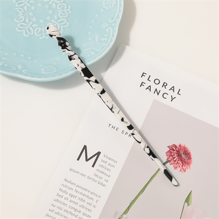 Chris Rubin Jade Hair Stick - Black Marble - | Fashiongirl