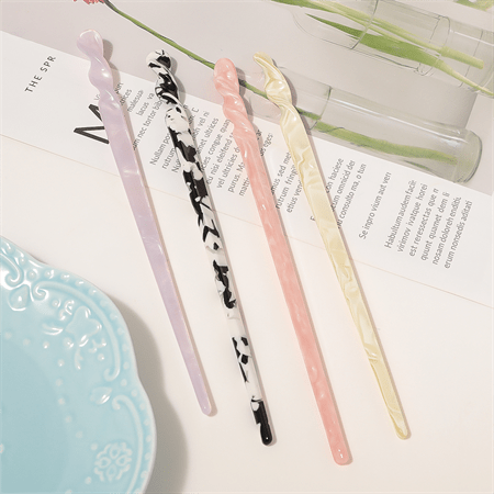 Chris Rubin Jade Hair Stick - Black Marble - | Fashiongirl