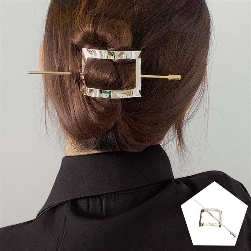 Chris Rubin Nova Rectangle Sliding Hair Claw - Silver - Fashiongirl