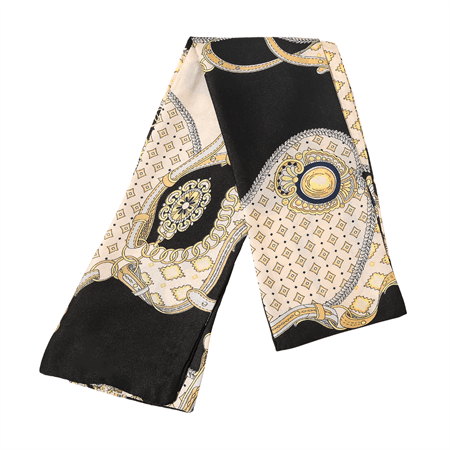 Chris Rubin Silk Scarf - Bella Silk Scarf, Black - | Fashiongirl