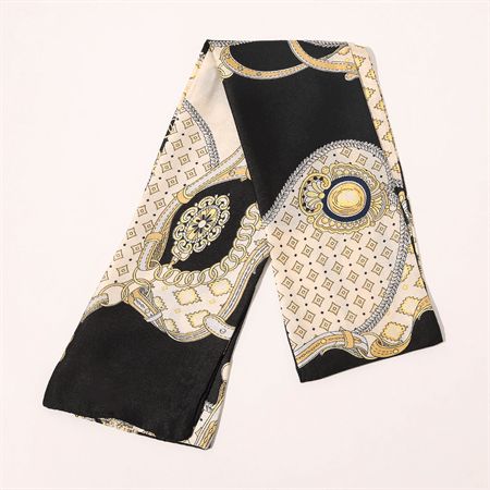 Chris Rubin Silk Scarf - Bella Silk Scarf, Black - | Fashiongirl