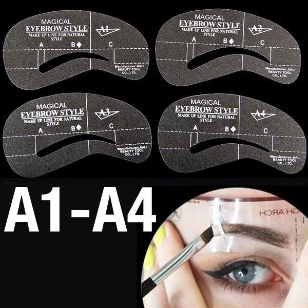 Eyebrow Templates - Eyebrow Stencils (A1 - A4) - 4 pcs. - Fashiongirl