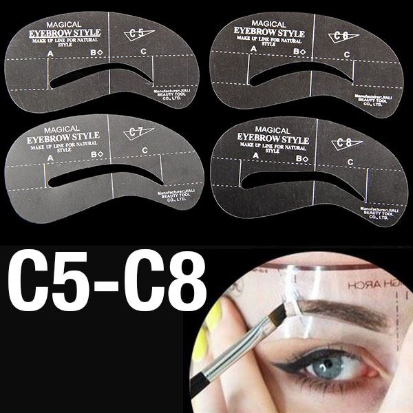 Eyebrow Templates - Eyebrow Stencils (C5 - C8) - 4 pcs. - Fashiongirl