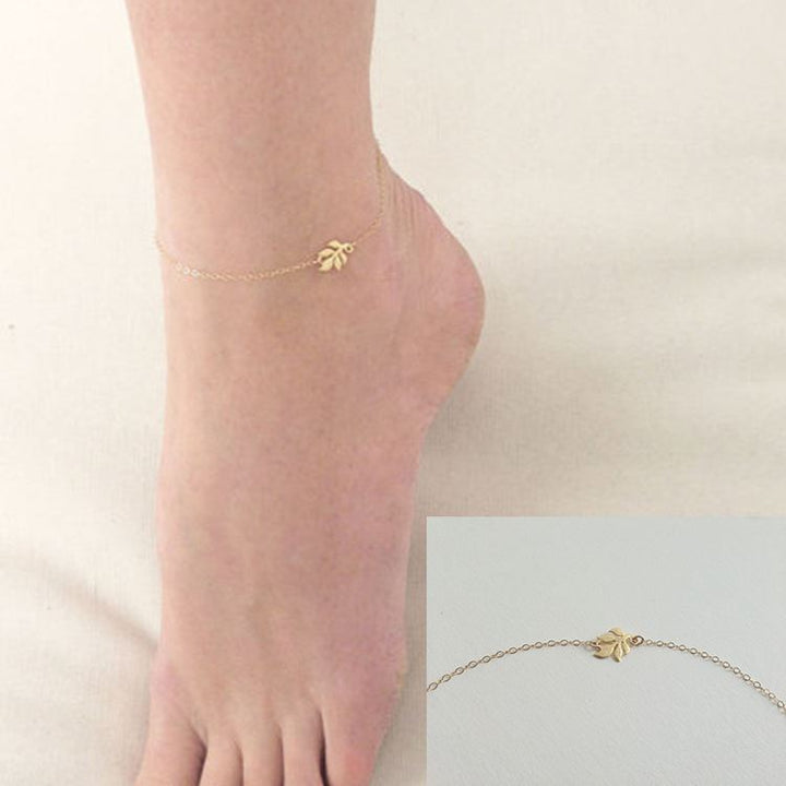 Leaf ankle chain - Fashiongirl