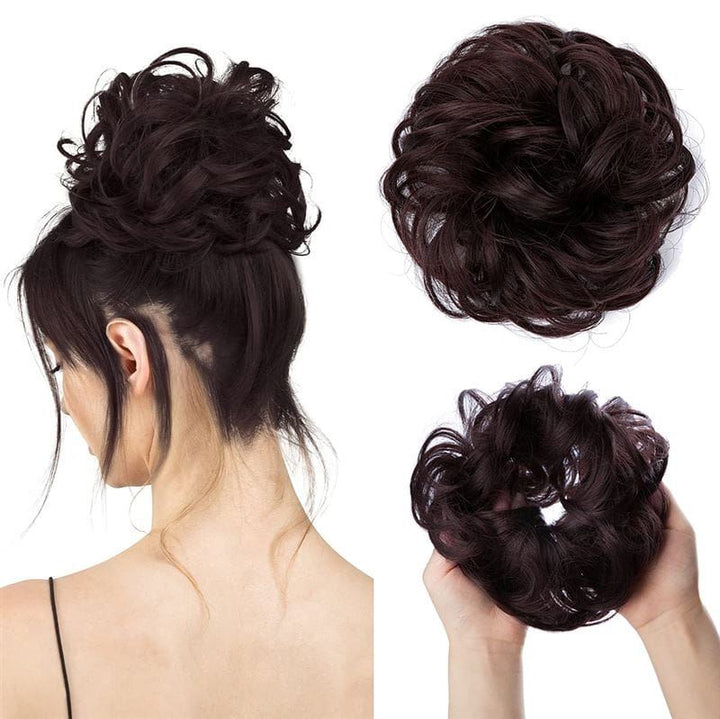 Messy Curly Hair for bun #2/33 - Reddish brown - Fashiongirl