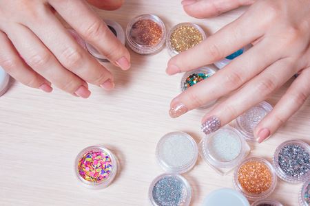 Nail Decoration / Nail Decoration Kit for manicure with pearls, sequins, glitter &amp; diamonds - 48 bottles - Fashiongirl