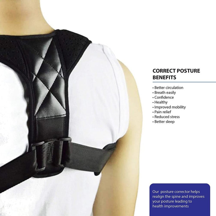 Posture support for back &amp; shoulder | Posture 2.0 Posture corrector band, black - Fashiongirl