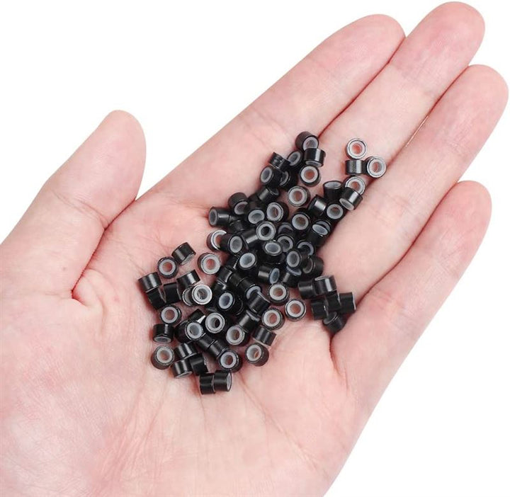 Silicone micro rings for extensions - Black 500 pcs. - Fashiongirl