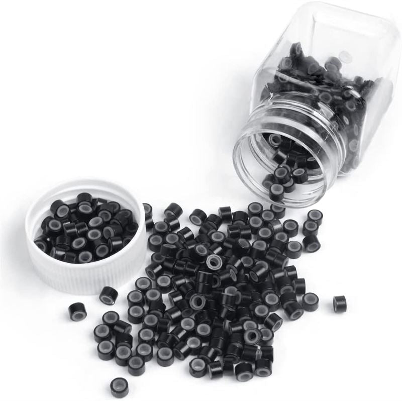 Silicone micro rings for extensions - Black 500 pcs. - Fashiongirl