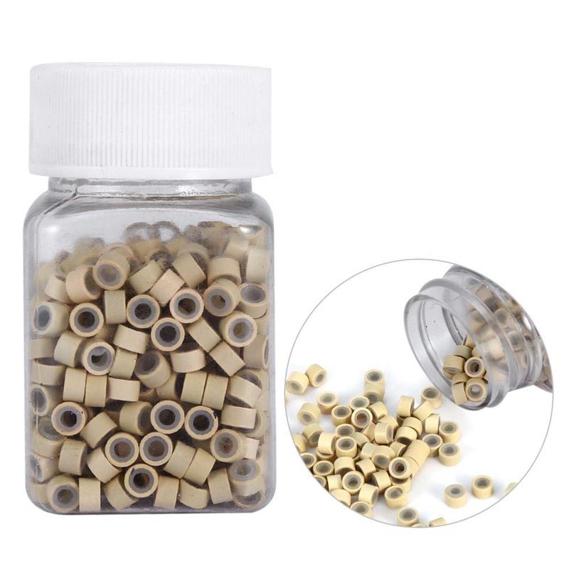 Silicone micro rings for extensions - Blonde 500 pcs. - Fashiongirl