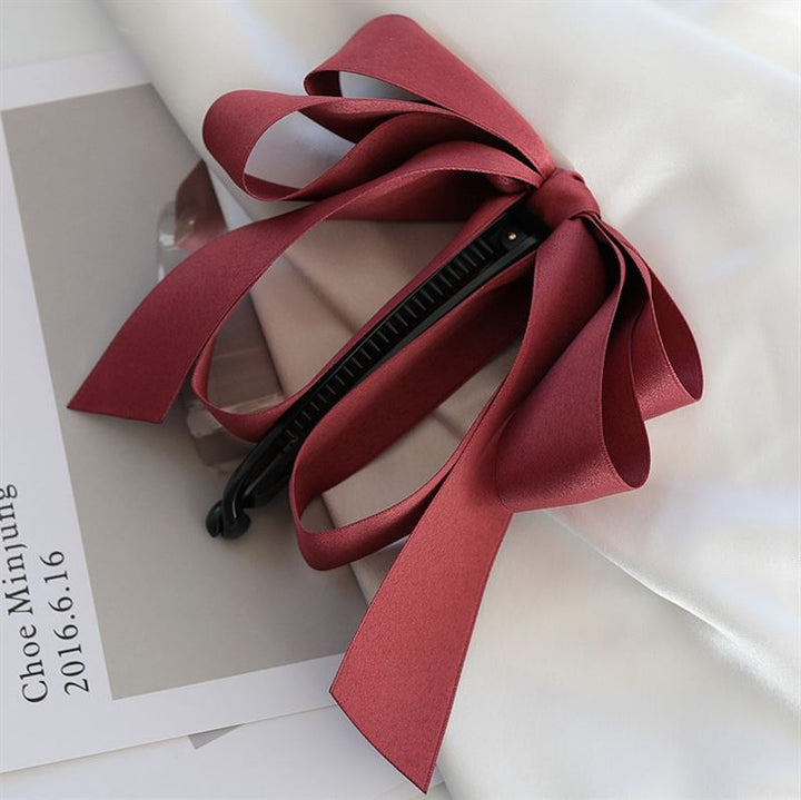 SOHO Bona Bow Banana Hair Clip - Dark Red - Hair Accessories | Fashiongirl