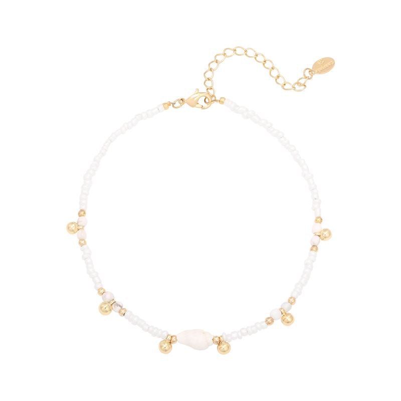 SOHO Ila Pearl Anklet - White - Fashiongirl