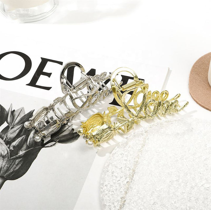 SOHO Love Metal Hair Claw - Silver - Hair Accessories