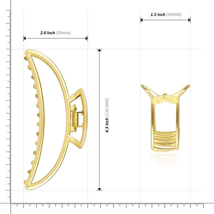 SOHO Lyra Large Metal Hair Claw - Gold - Hair Accessories