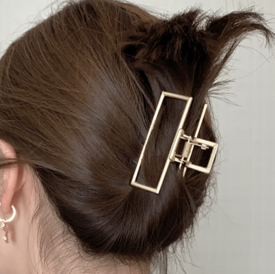 SOHO Niba Large Metal Hair Claw - Silver - Hair Accessories